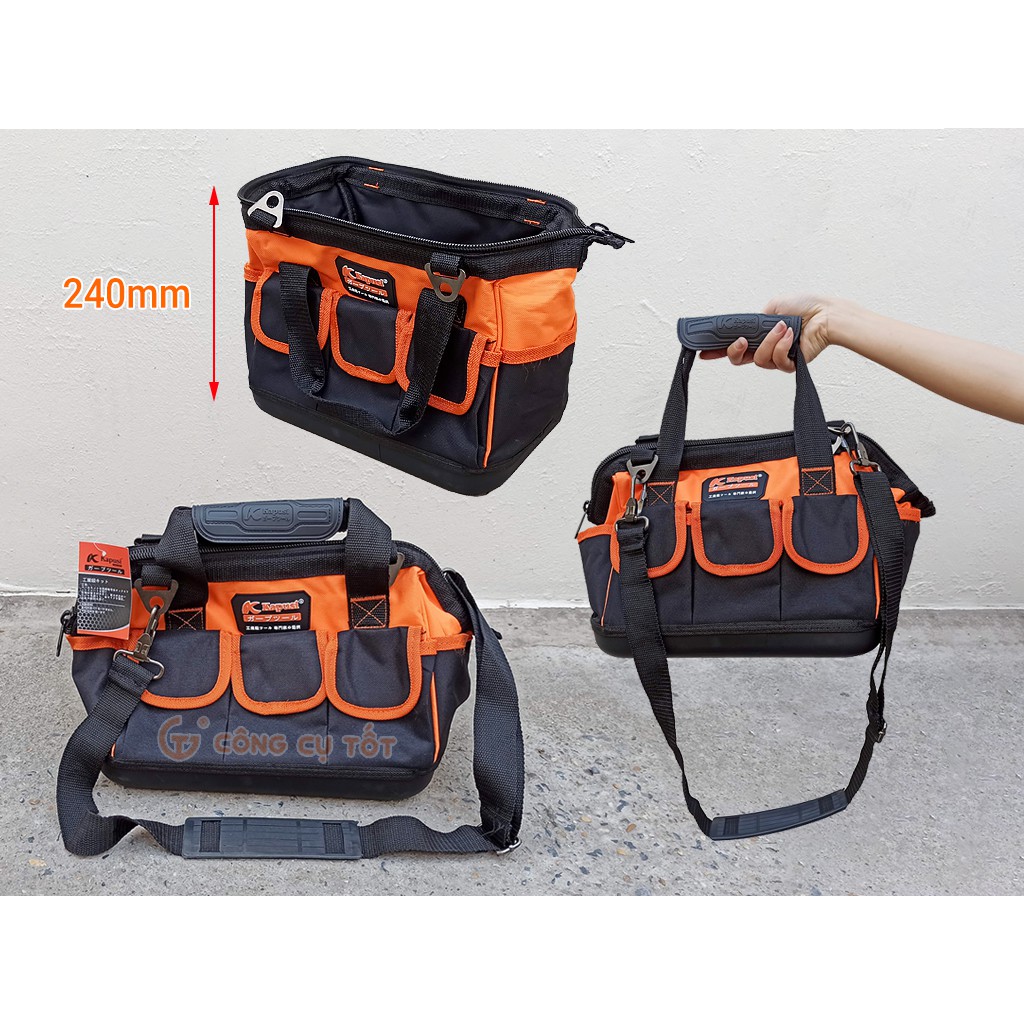 Túi đồ nghề Kapusi vải dù đáy nhựa cứng Nhật Bản