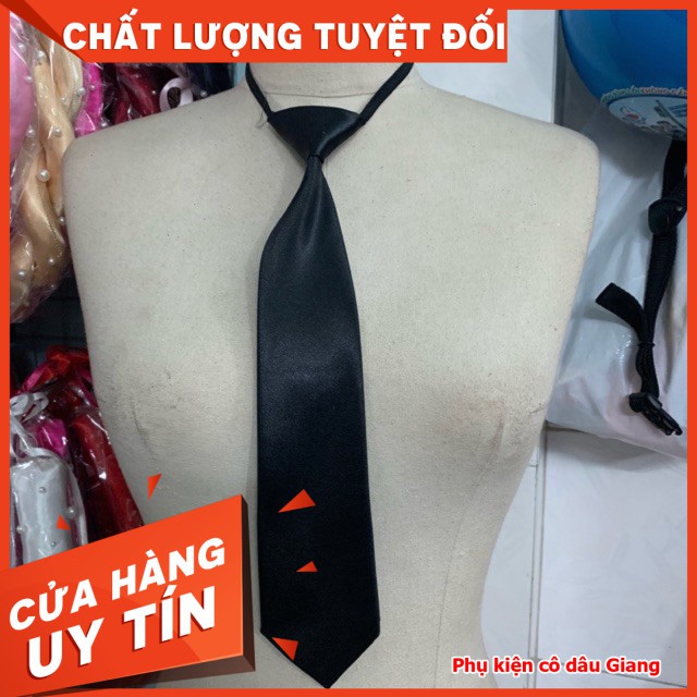 Cà vạt nam nữ bản nhỏ 6cmx31cm - cà vạt thắt sẵn dây thun Việt nam sản xuất