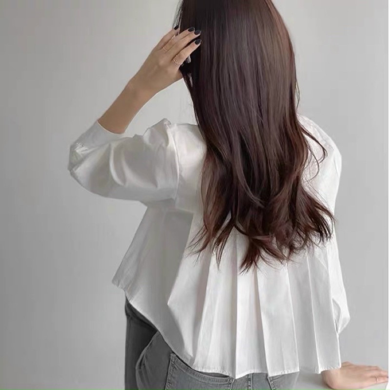 ÁO CROPTOP  somi xếp ly lưng-ảnh thật
