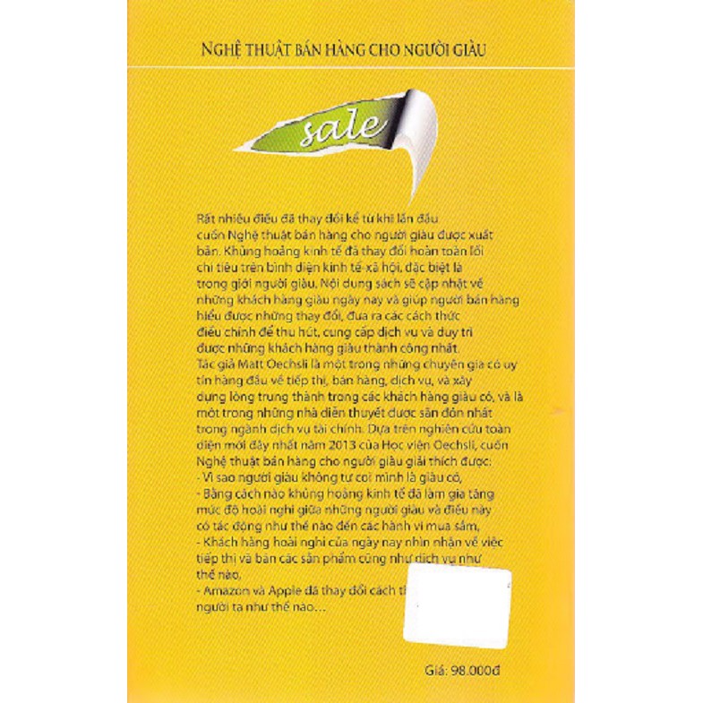 Sách - Nghệ Thuật Bán Hàng Cho Người Giàu | BigBuy360 - bigbuy360.vn