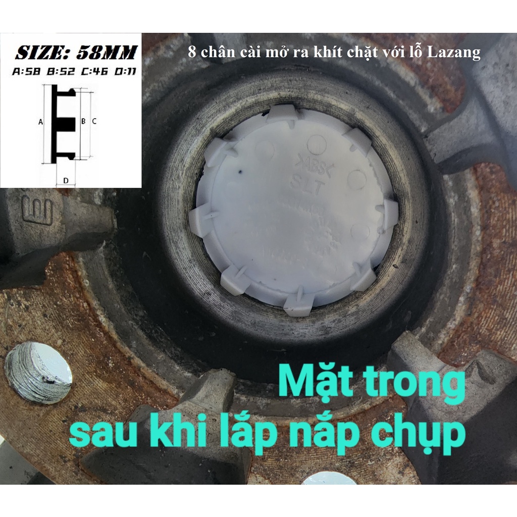 Chụp lazang KIA 58mm