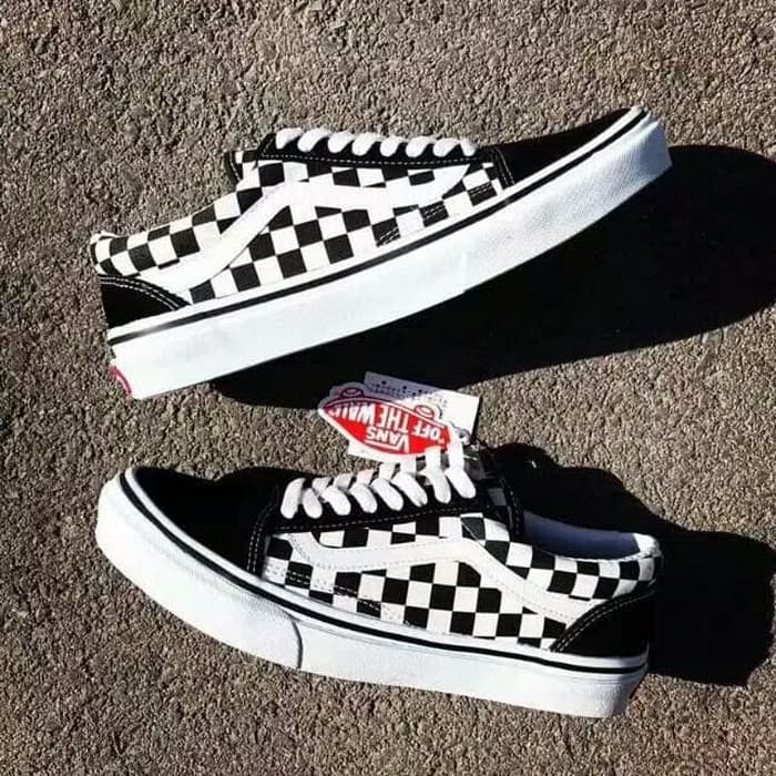 Giày Lười Vans OG Snes catur BW OLD SKOOL Chính Hãng Dành Cho Nữ Giày Lười Vans Họa Tiết Sọc Caro Trắng Đen Thời Trang | Giày Nam