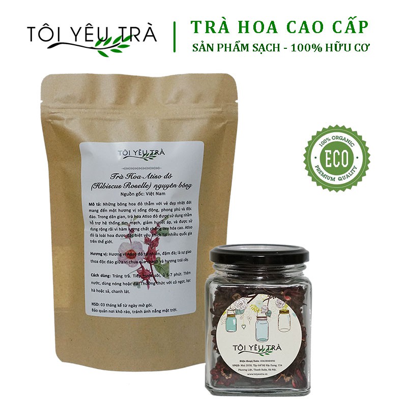 Hoa Atiso Đỏ Khô Hibiscus Loài Hoa Được Mệnh Danh Viên Ruby Của Sức Khỏe Và Sắc Đẹp (Đóng túi 500gr)