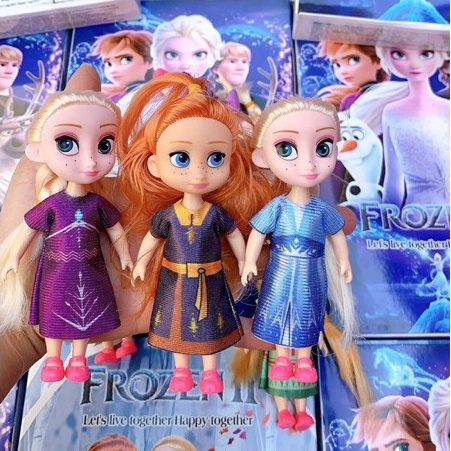 [Ảnh thật] Bộ đồ chơi cho bé gái 6 búp bê elsa anna frozenII