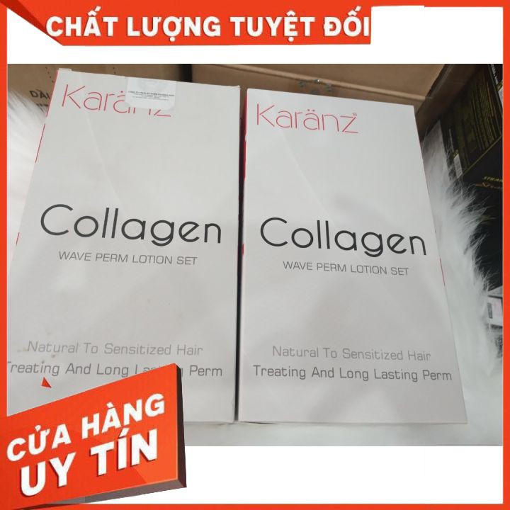 BỘ KEM UỐN NÓNG QUĂN KARANZ COLLAGEN 525ml*2 tạo kiểu giữ nếp ,định hình kiểu tóc thời trang, bắt kịp xu thế