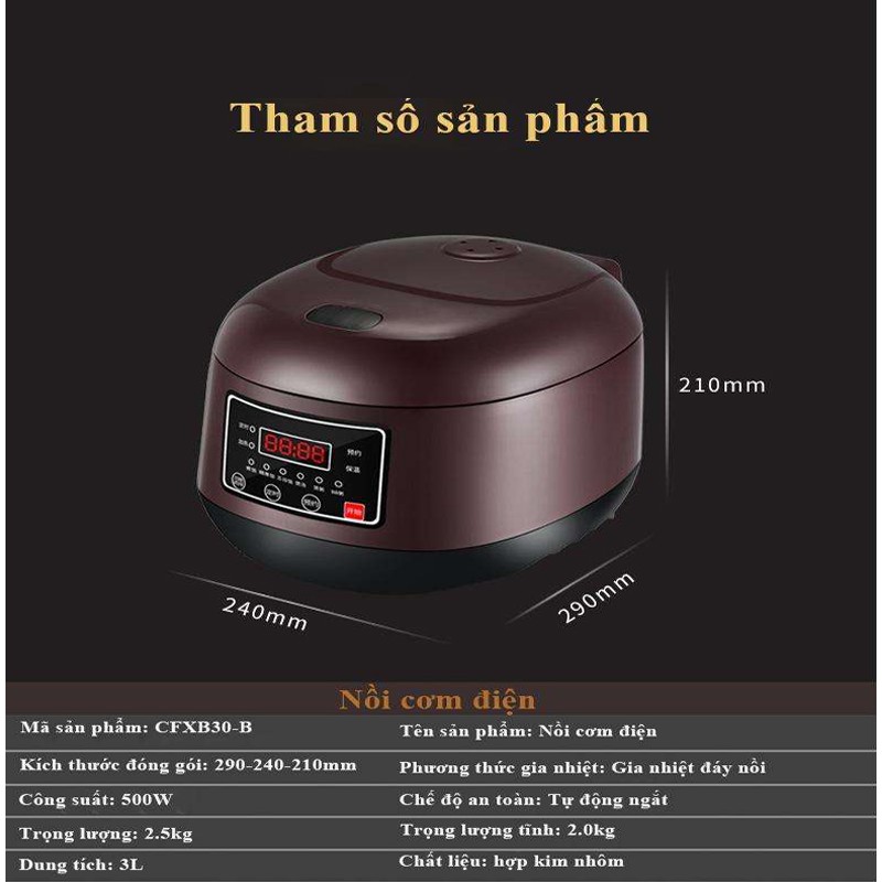 EP22Nồi cơm điện gia đình dung tích 1.2L có hẹn giờ nấu cơm điện gia dụng nhà bếp mini sinh viên nhà trọ | BigBuy360 - bigbuy360.vn