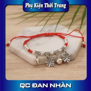 Lắc tay dây vải hình cỏ 4 lá mẫu 2