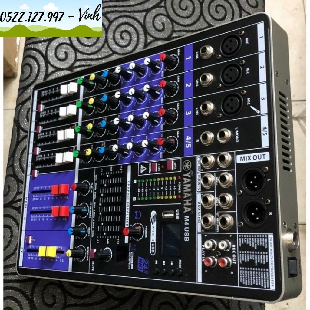 Bàn Trộn Am thanh chuyên nghiệp Yamaha Mixer M4-USB - 99 hiêu ứng - Gia Khang Shop
