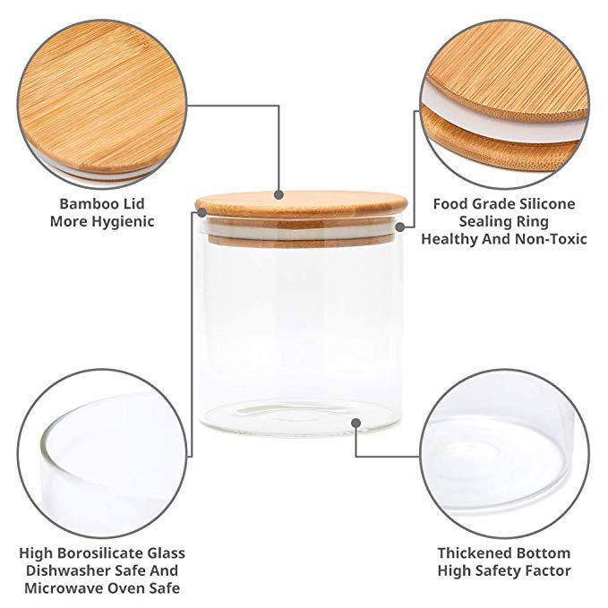 Hũ đựng bằng thủy tinh Borosilicate có nắp đậy kín khí dáng vuông trong suốt dùng đựng thực phẩm cho nhà bếp cao
