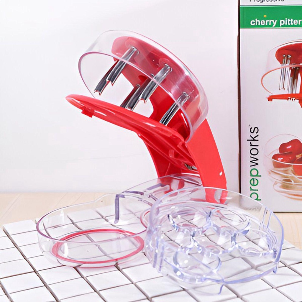 JARRED Dụng Cụ Cắt Cherry 6 Lỗ Bằng Thép Không Gỉ