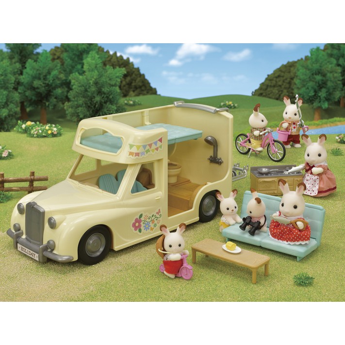 Đồ Chơi Sylvanian Families Xe Van Cắm Trại Gia Đình Family Campervan