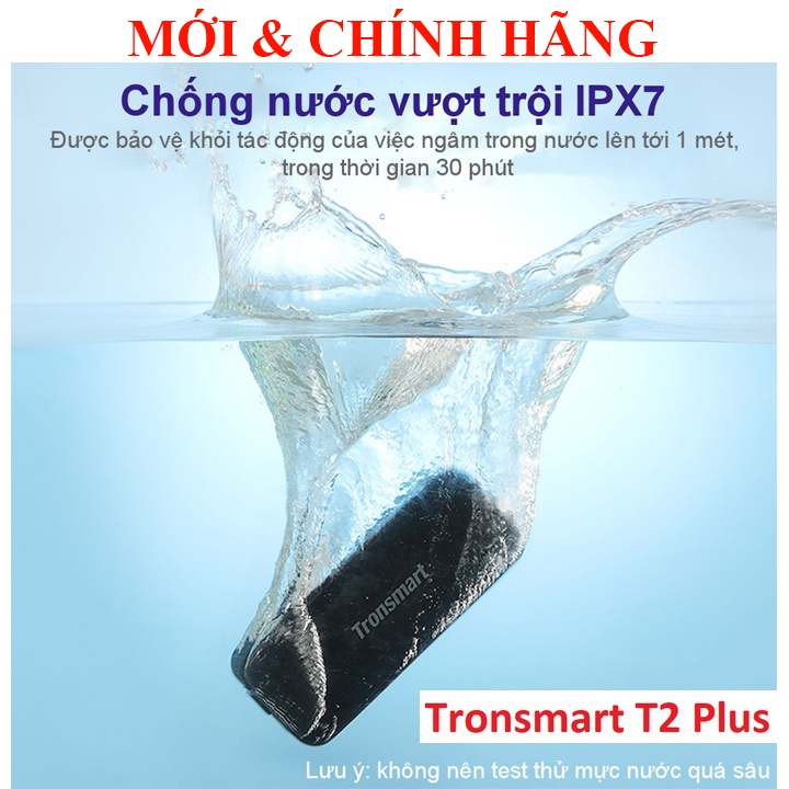 Loa Bluetooth 5.0 Tronsmart Element T2 Plus Công suất 20W, Chống nước IPX7 Chơi nhạc 15H