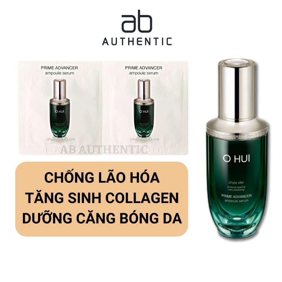 Gói sample tinh chất chống lão hóa Ohui xanh prime advancer ampoule serum - AB Authentic