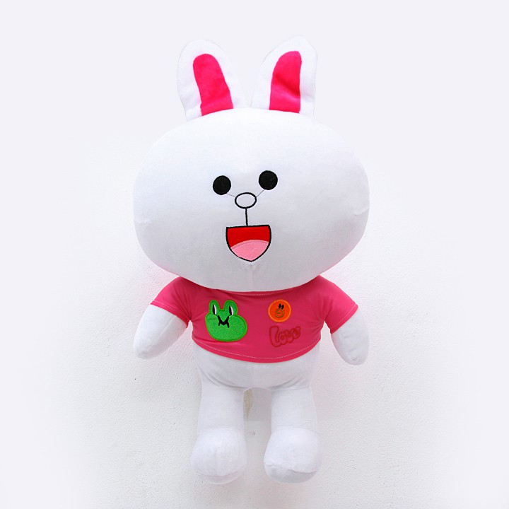 Gấu Bông Gối Ôm Thỏ Cony áo hồng 70cm