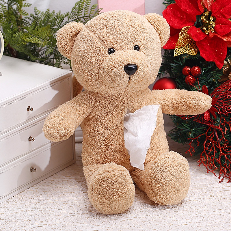 Hộp đựng khăn giấy xe hơi hình gấu hoạt hình sáng tạo