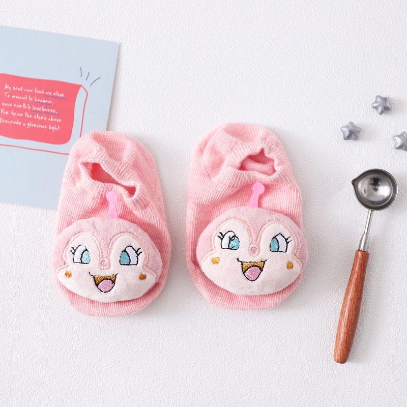 Vớ cotton họa tiết hoạt hình ba chiều chống trượt thời trang cho bé 0-3 tuổi
