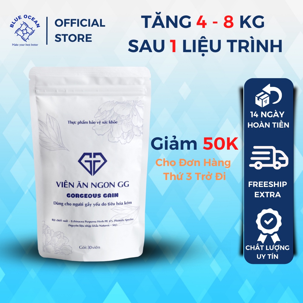 Viên Ăn Ngon GG Giúp Tăng Cân Cải Thiện Hệ Tiêu Hoá Ăn Ngon Ngủ Sâu An Toàn Không Tác Dụng Phụ