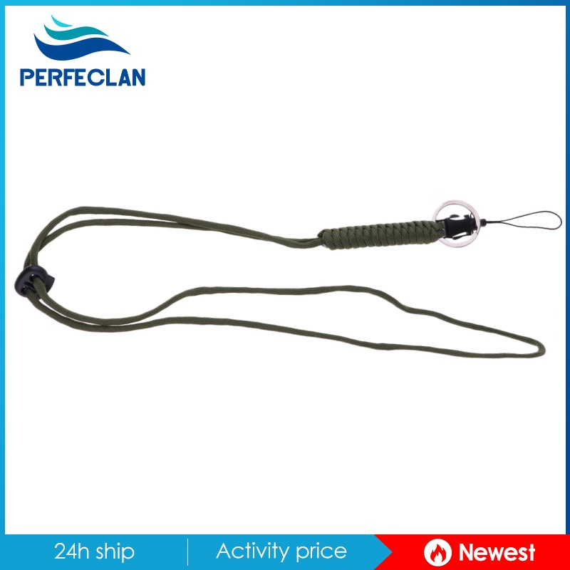 [Perfeclan] Móc Khóa Sinh Tồn Dây Bện Nhiều Màu Sắc Có Vòng Nhẫn Ngoài Trời