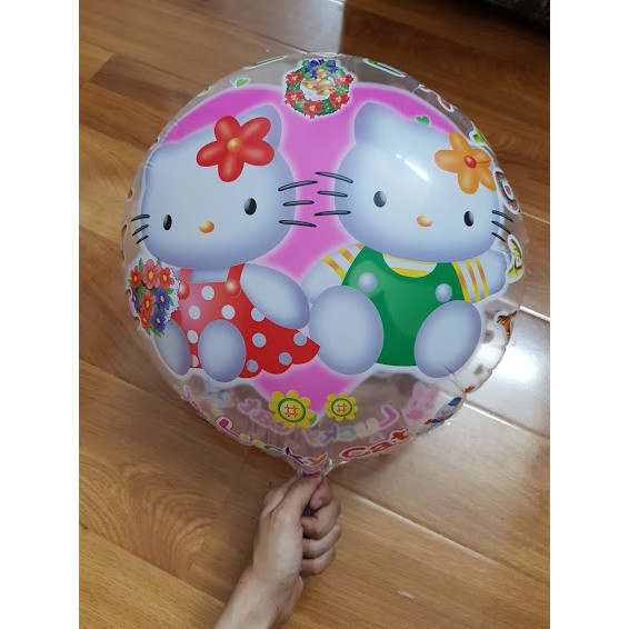 BÓNG BẠC TRUNG HÌNH TRÒN IN KITTY, MICKEY 45CM