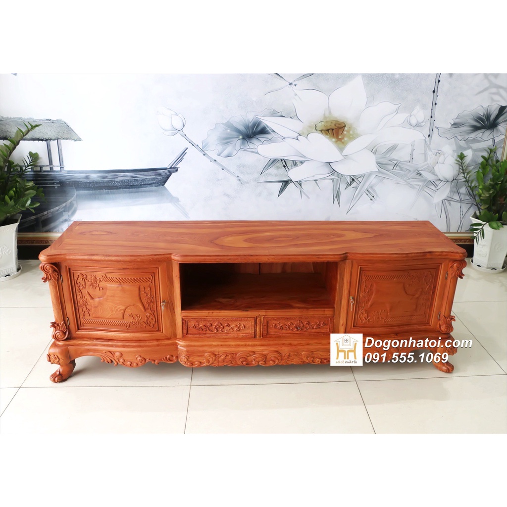 Mẫu Kệ Tivi Đẹp Bằng Gỗ Hương Đá Lu-y - NT721