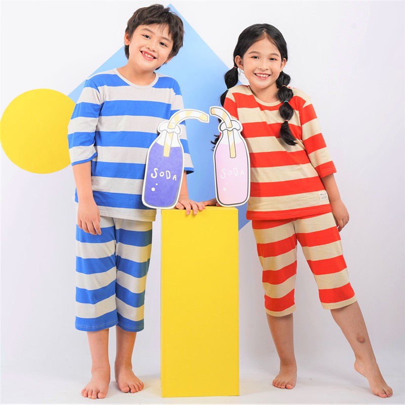 [Mã FARSBR152 giảm 15% đơn 99K] Đồ bộ lửng cotton cho bé trai và bé gái Unifriend Hàn Quốc Uni0870