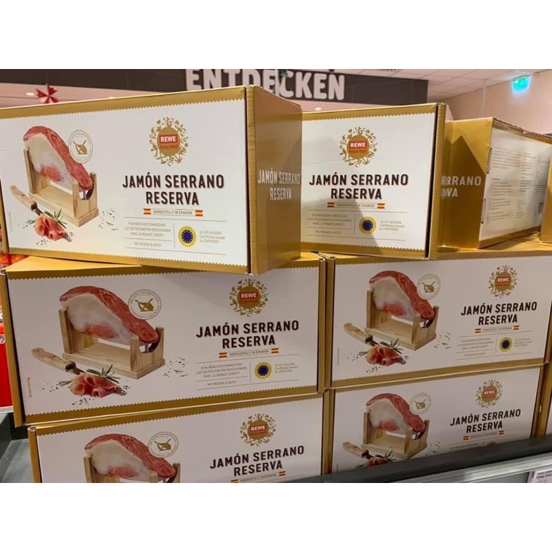 🇩🇪HÀNG ĐỨC🇩🇪ĐÙI HEO MUỐI TÁCH XƯƠNG loại CAO CẤP  JAMON SERRANO RESERVA  Rewe Feine Welt
