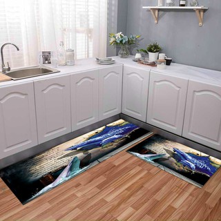 Bộ 2 thảm bếp chữ L- thảm trải sàn chữ nhật loại đẹp họa tiết 3D độc đáo sang trọng GIÁ ƯU ĐÃI
