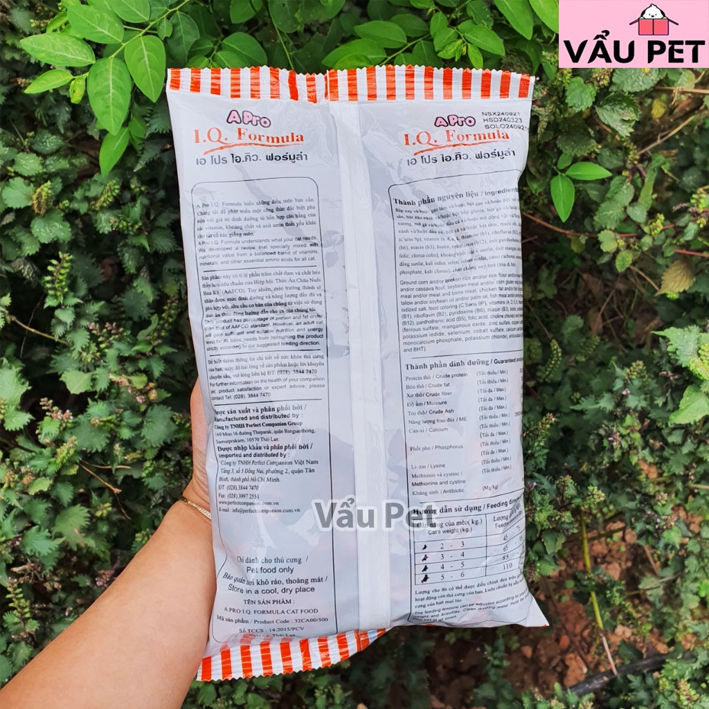 Thức Ăn Cho Mèo Apro IQ Formula Gói 500g - Hạt cho mèo con, mèo lớn, hạt kitten Vẩu Pet Shop
