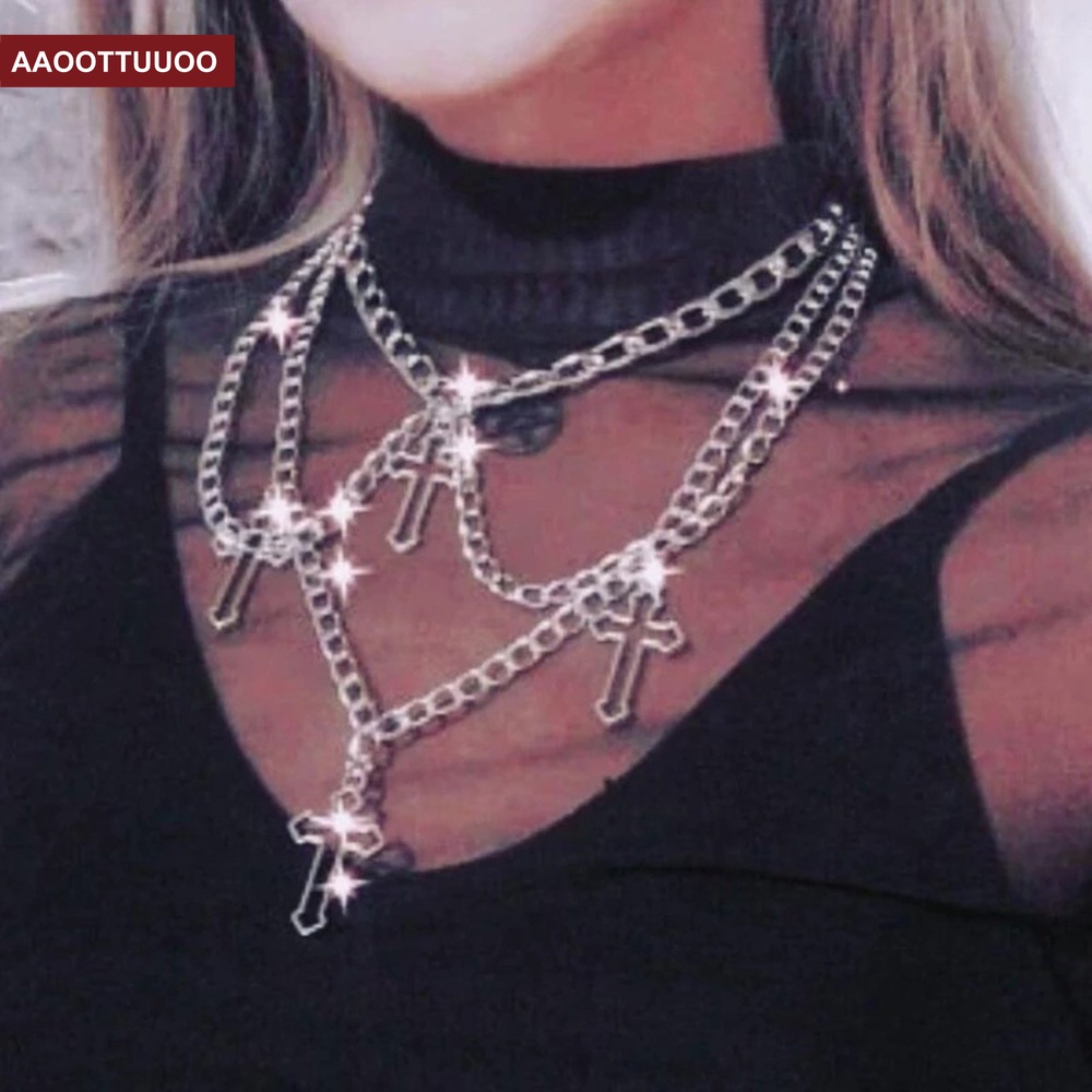 Vòng Cổ Mặt Thánh Giá Phong Cách Gothic Cho Nữ