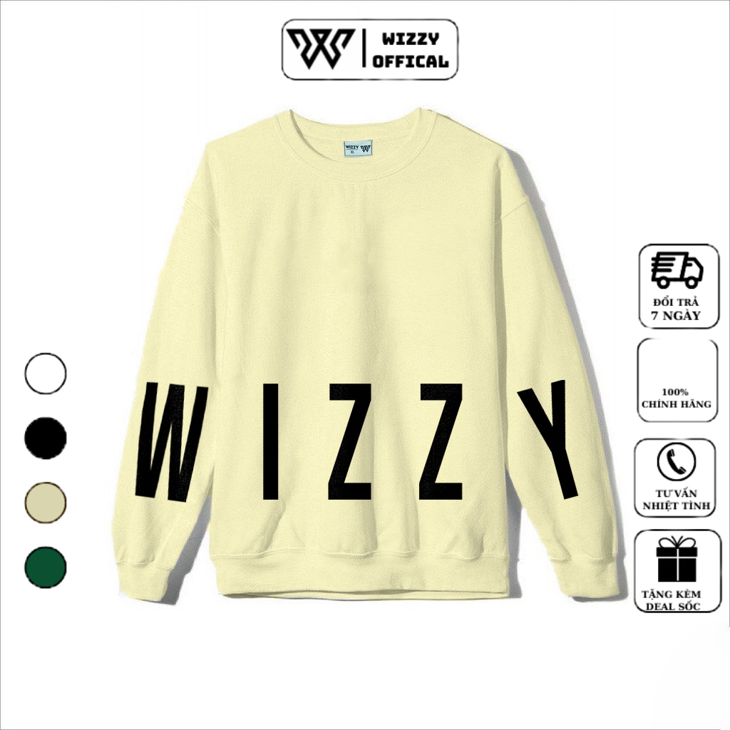 Áo nỉ sweater nam unisex, áo thu đông nam chất mịn dài tay cổ tròn  WIZZY OFFICIAL mã 02
