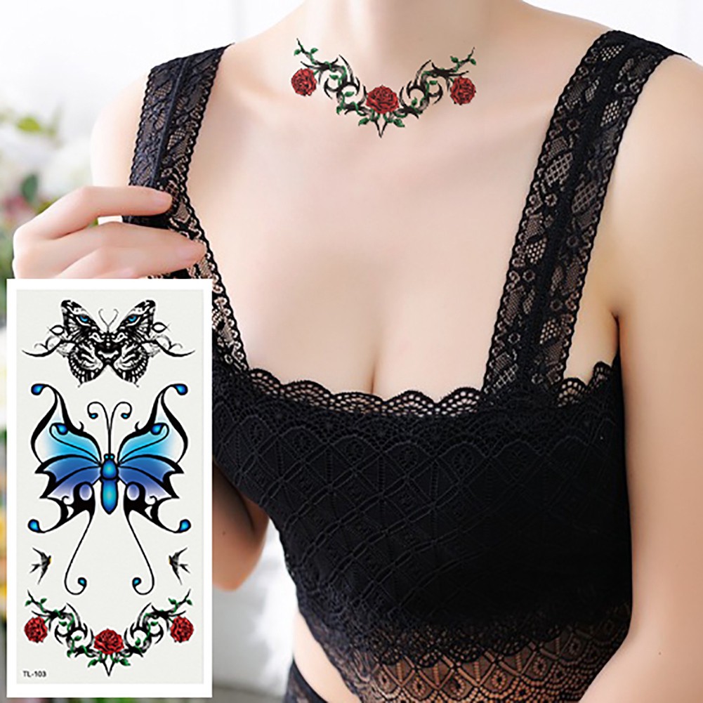 2 Sheets Women Sexy Flower Temporary Tattoo Sticker Body Decor Decal Waterproof K03