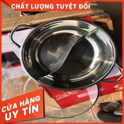 [XẢ KHO+FREE SHIP] NỒI LẨU 2 NGĂN KÍCH THƯỚC 32CM TẶNG KÈM LÓT NỒI GỖ