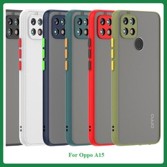 [Freeship] Ốp lưng trong nhám Oppo A15 viền dẻo màu chống sốc, bảo vệ camera