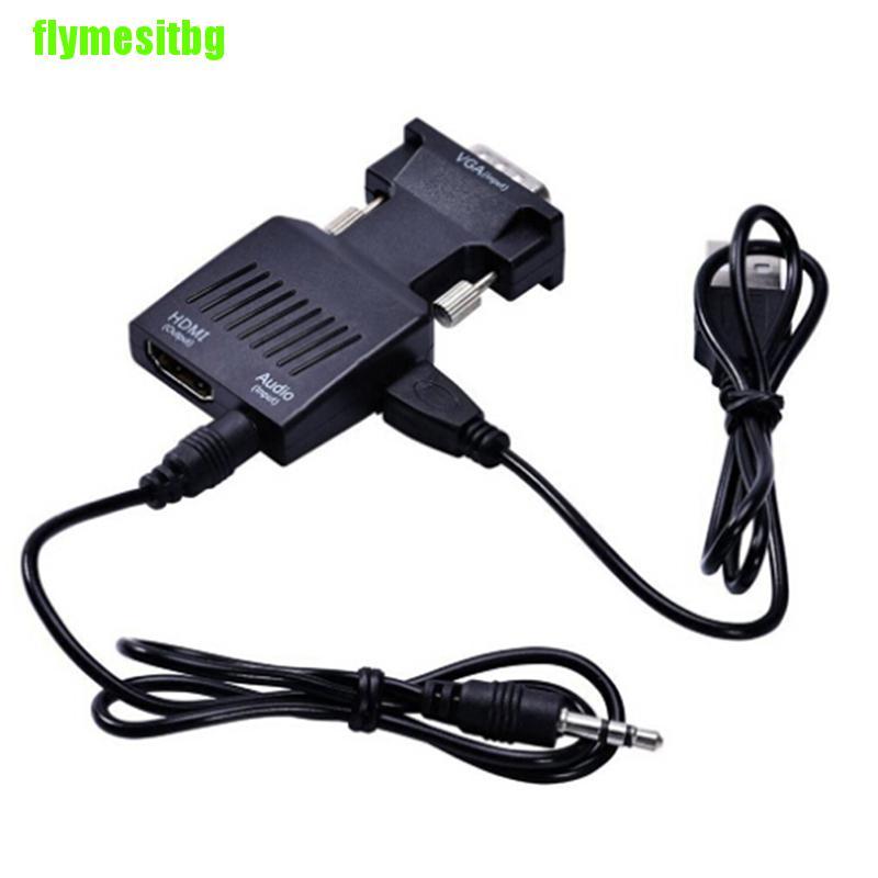 Bộ chuyển đổi ổ cắm 1080P VGA sang đầu cắm HDMI kèm dây cáp âm thanh | BigBuy360 - bigbuy360.vn