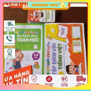 Combo tập đánh vần TẶNG 40 thẻ flashcad và bé chinh phục toán