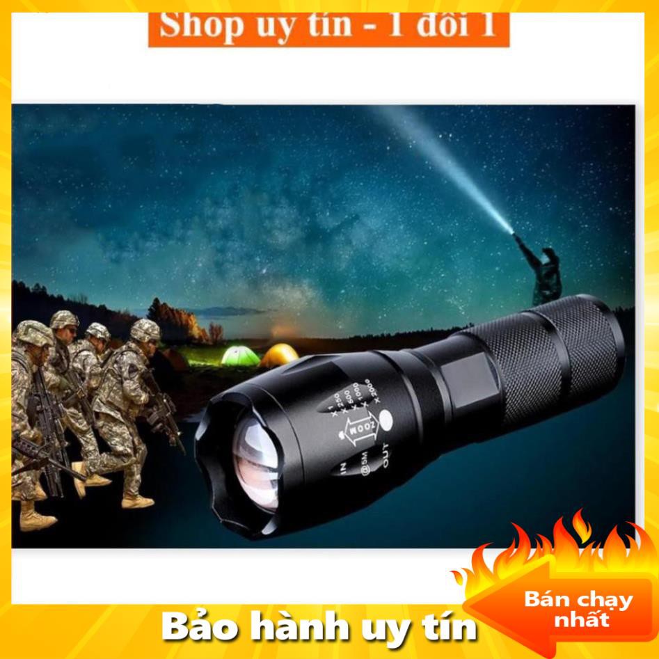 [ Xả kho tết] Đèn pin siêu sáng chống nước siêu sáng XML-16 cao cấp - Tặng kèm ngay 1 Pin, 1 Đốc sạc, 1 đốc