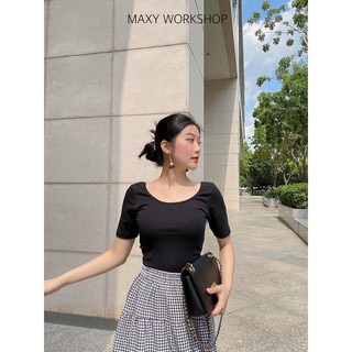 Áo thun cổ thuyền ôm body saemless tee Maxy Workshop
