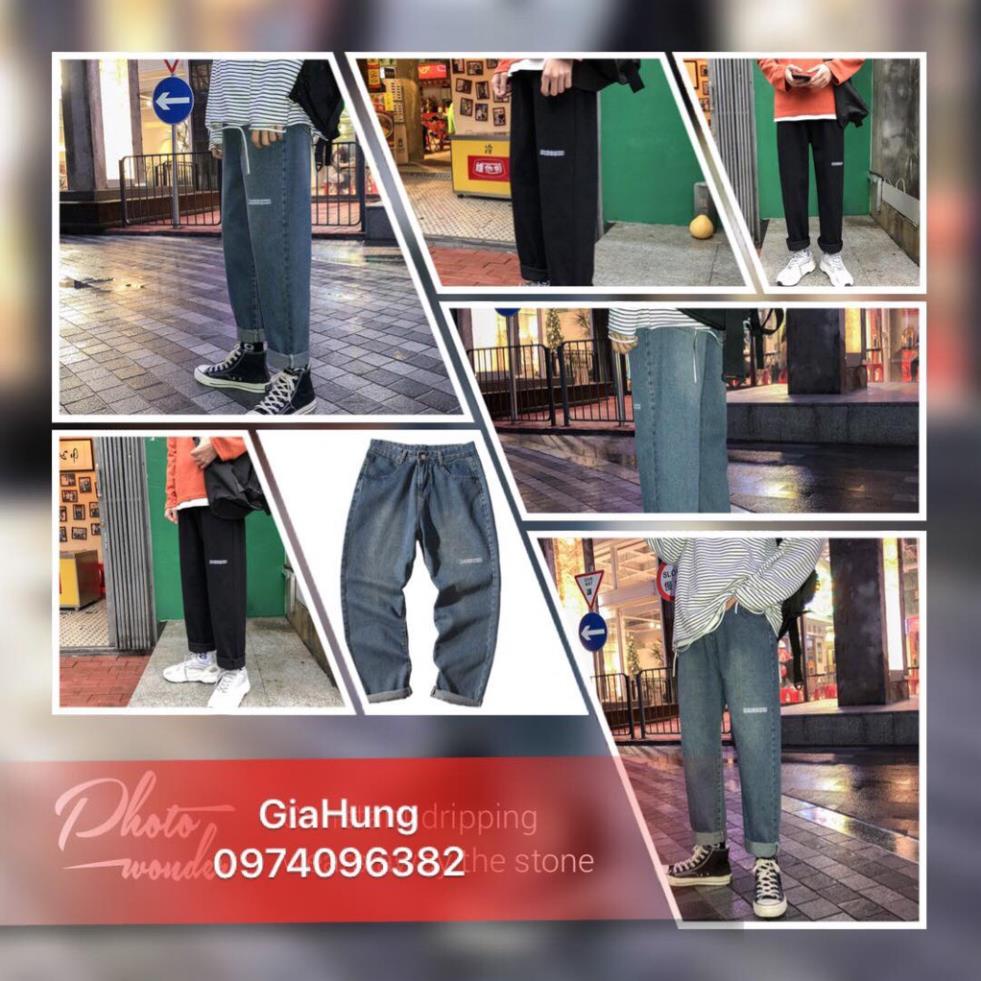 Quần jean nam ống suông rộng,hàng chuẩn Quảng Châu,chất đẹp,dễ phối với áo sơ mi hay áo phông unisex-QJB *
