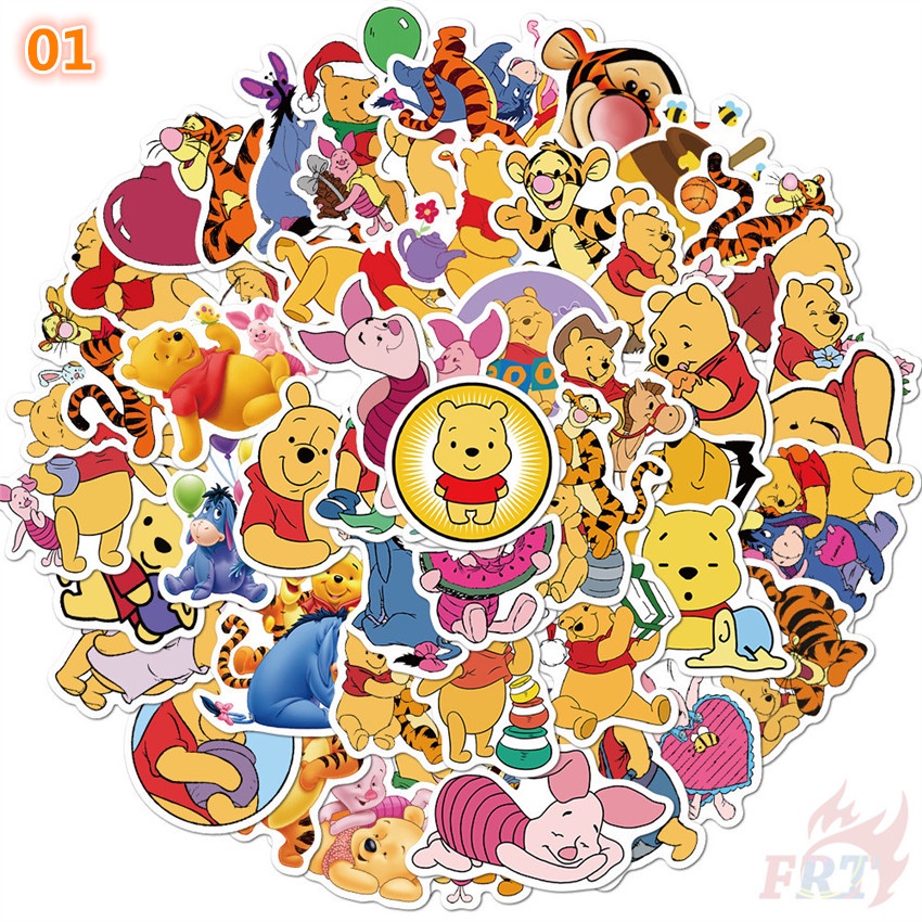 50 Cái / Bộ ❉ Hình Dán Gấu Pooh Winnie ❉ Sticker Dán Tường Chống Thấm Nước Họa Tiết Doodle Hợp Thời Trang