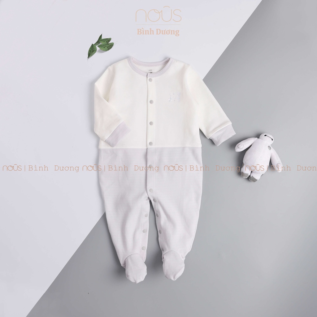 Bộ bodysuit nous có tất ghi nhạt trắng - nous bình dương - nousbipbipstore