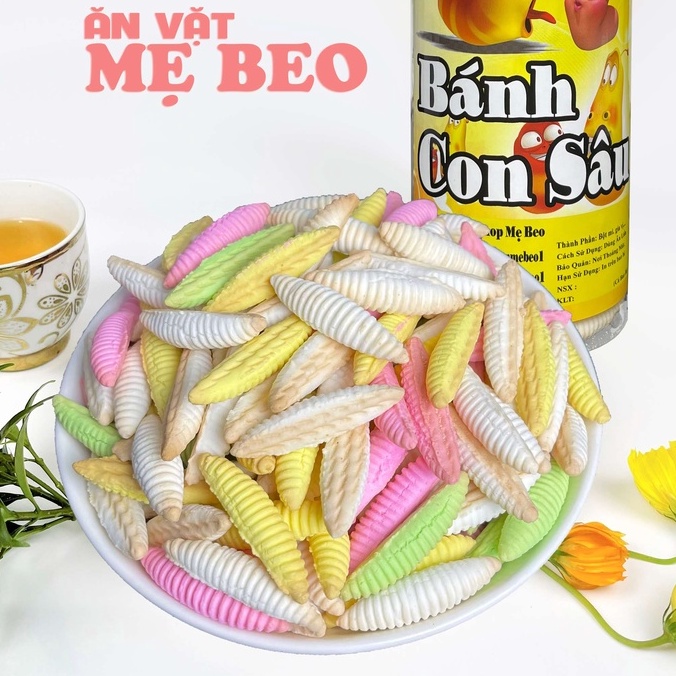 Bánh men con sâu đuông dừa 300gr ăn vặt cực ngon