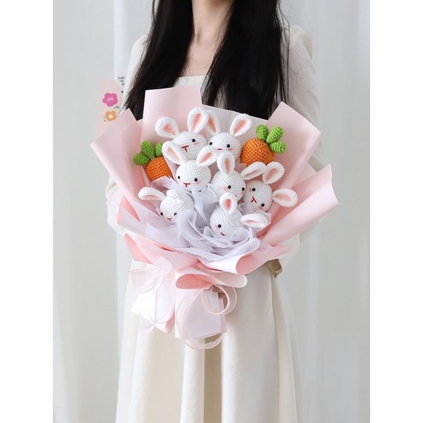 Bó Hoa Đầu Thỏ Cà Rốt Dễ Thương