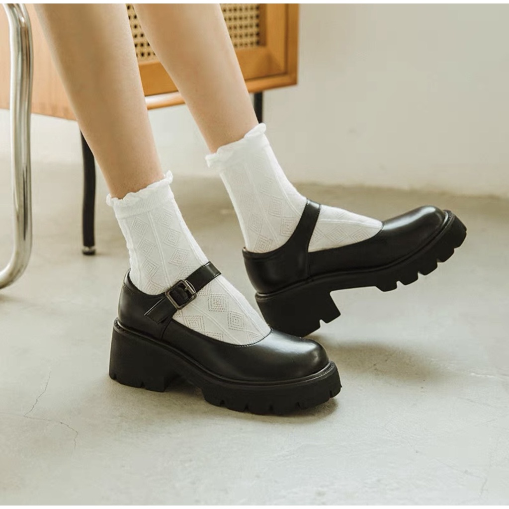 Platform Mary Jane - Giày da bò nữ dễ thương, cá tính