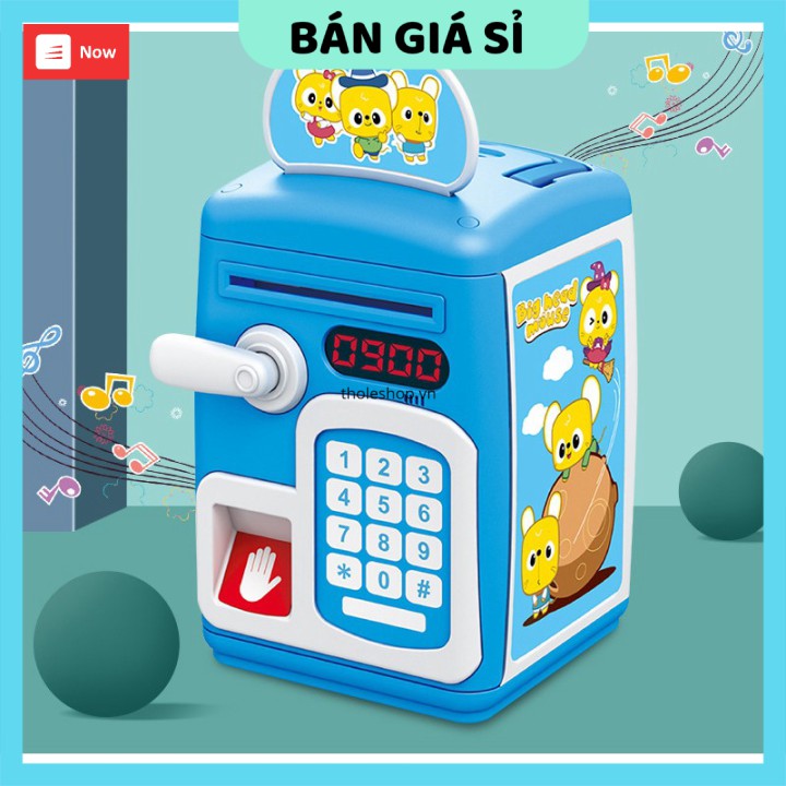 Két sắt ️ GIÁ VỐNKét sắt mini dấu vân tay mật khẩu tay tay cầm cho bé tiết kiệm tiền 9661