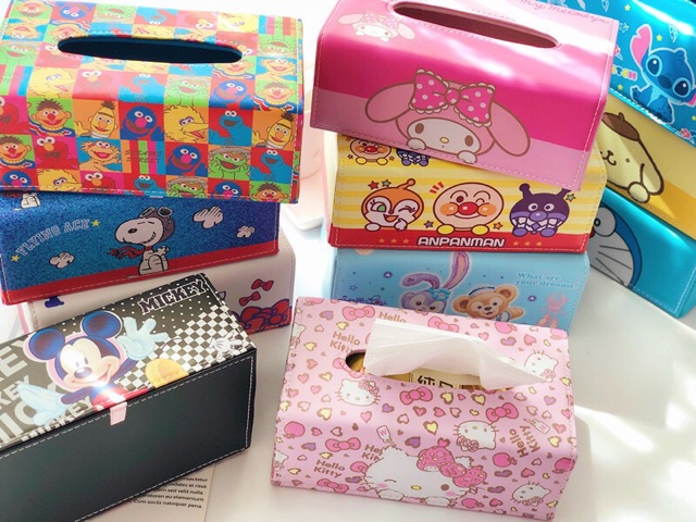 Hộp đựng khăn giấy da PU Hello Kitty