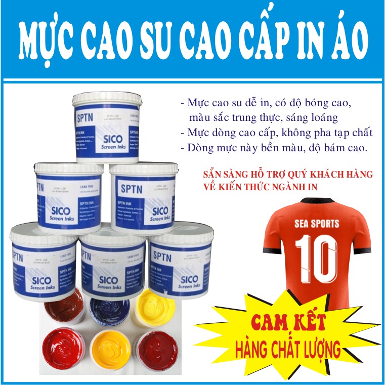 MỰC IN CAO SU CAO CẤP IN ÁO - LON 1KG