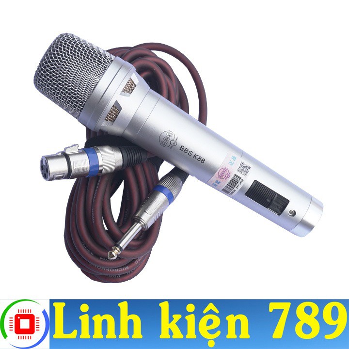 Mã 99ELHA giảm 7% đơn 300K Micro BBS K88 có dây màu bạc - Linh Kiện 789