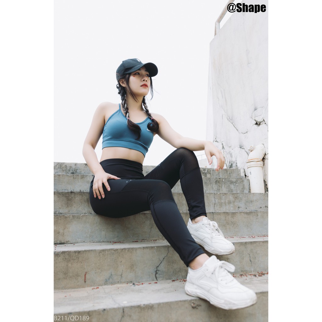 Quần Legging tập gym nữ NK lưới chấm bạc [QD189]