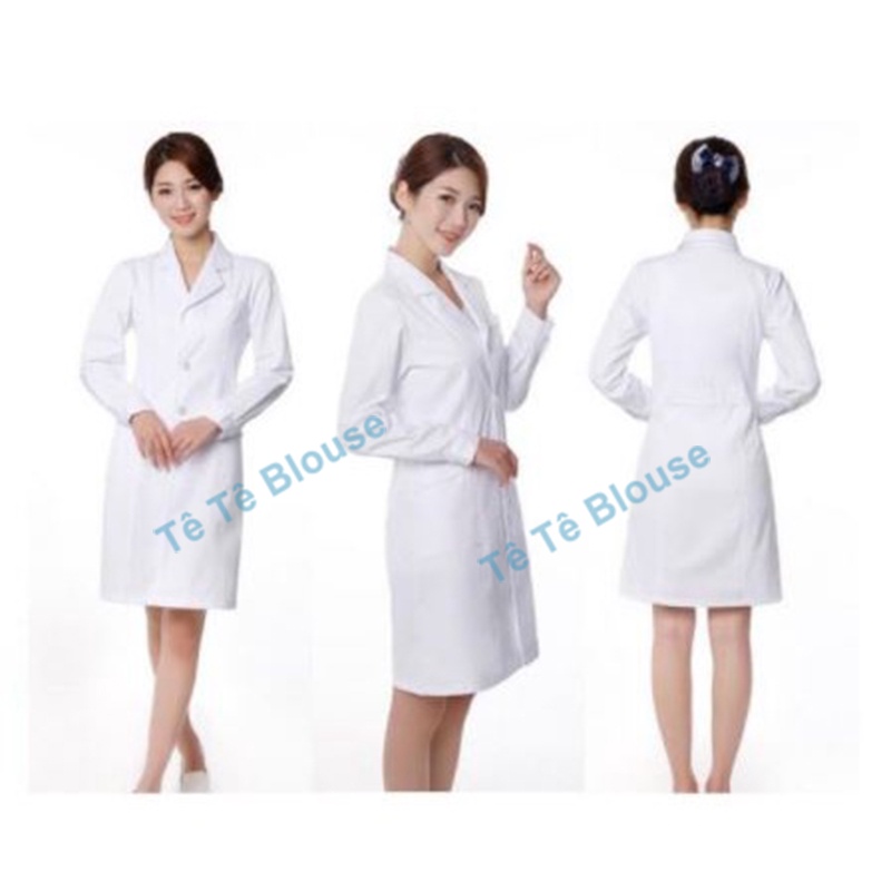 Áo Blouse Trắng Bác Sĩ Dáng Dài Tới Gối Dành Cho Nam Nữ Dày, Đẹp, Hàng Thô Cotton Cao Cấp (Giá Sỉ)