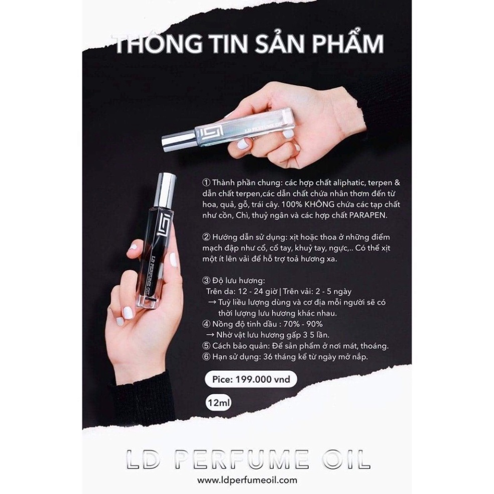 Nước Hoa Pháp  Midnight Fantacy Nữ - Dầu Thơm LD Perfume OIL Mùi Hương  Huyền Bí  Ngọt Ngào Quyến Rũ